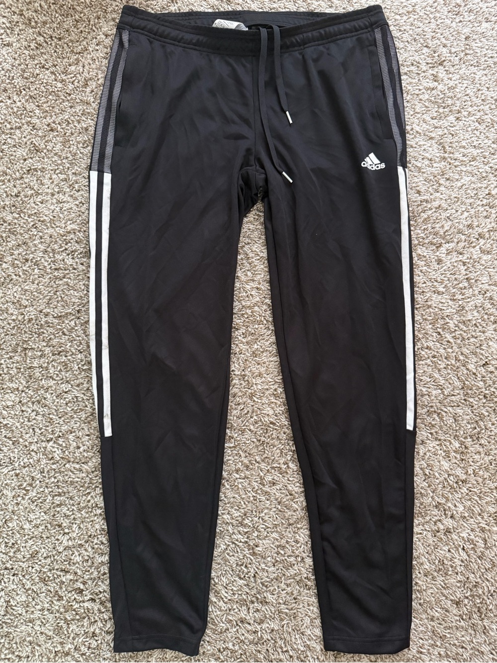 adidas Black Joggers with White Side Stripes